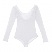 One Piece Leotard Mesh Chest Opened Top Long Sleeves Costume Accessories Women Bodysuit Bottoming Shirt Belly Dance Tops