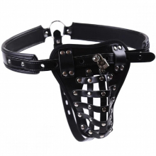 Leather Thong Cock Penis Cage Adjustable Sexy Mens Chastity Pants,BDSM Bondage Smart Metal Timing Lock Chastity Belt Sex Tools