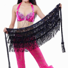 Belly Skirt Sequins Decor Eye-catching Viscose Belly Dance Hip Scarf for Belly Dance
