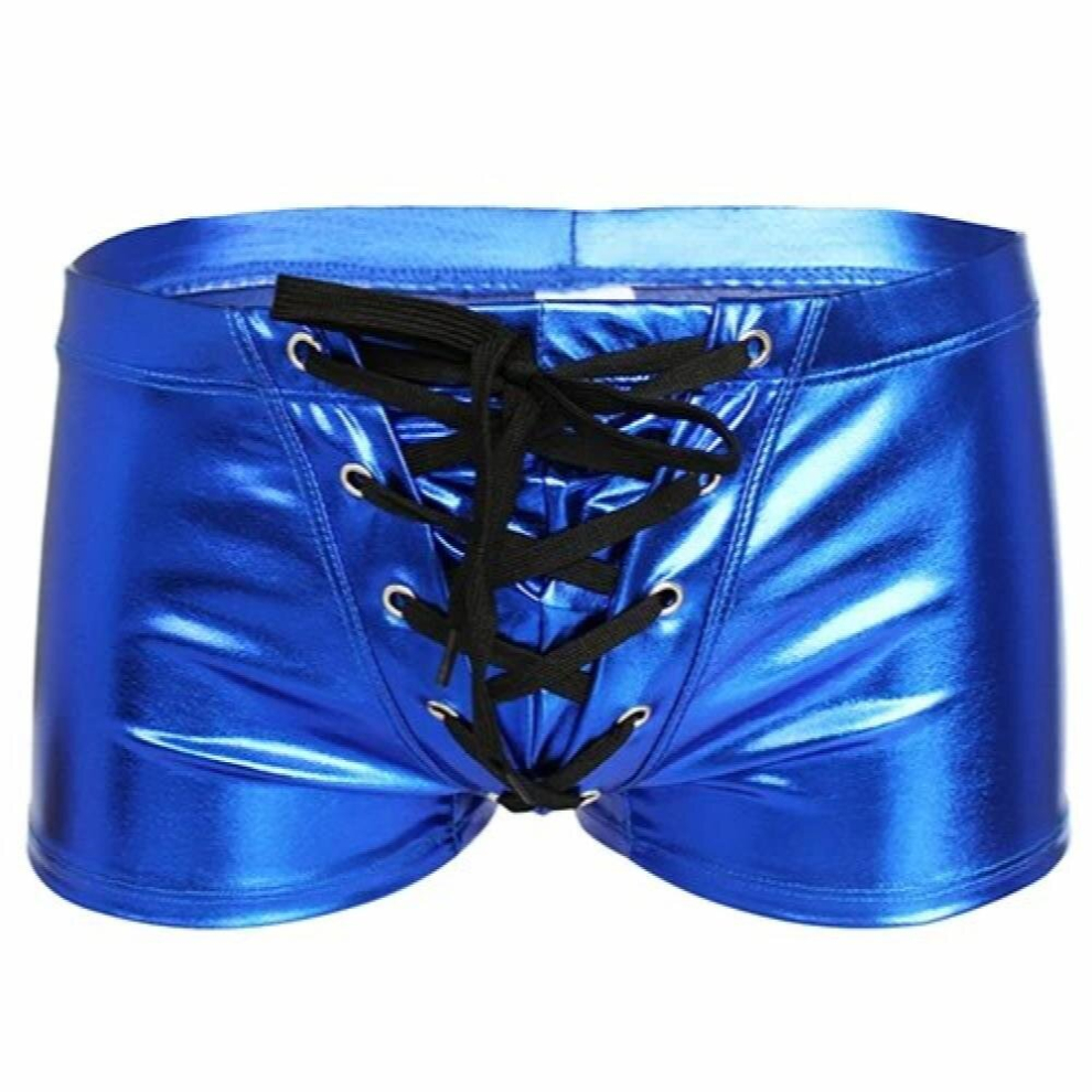 Multicoloured Mens Sexy Faux Leather Boxers Exotic Underwear Gay Male Latex Wetlook Shorts Panties Bikini Swimwear Fetish Lingerie