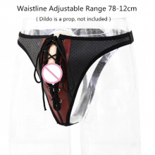 BDSM Gay Bondage Lingerie Crotchless Sissy Panties Rubber Fetish Men Penis Chastity Cage Open Crotch G String Gay Pantie for Sex