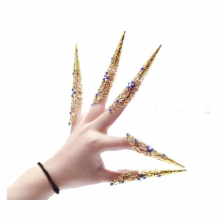 Songyuexia Peacock dance belly dance indian dance accessories armor sparkling diamond long this 1pc