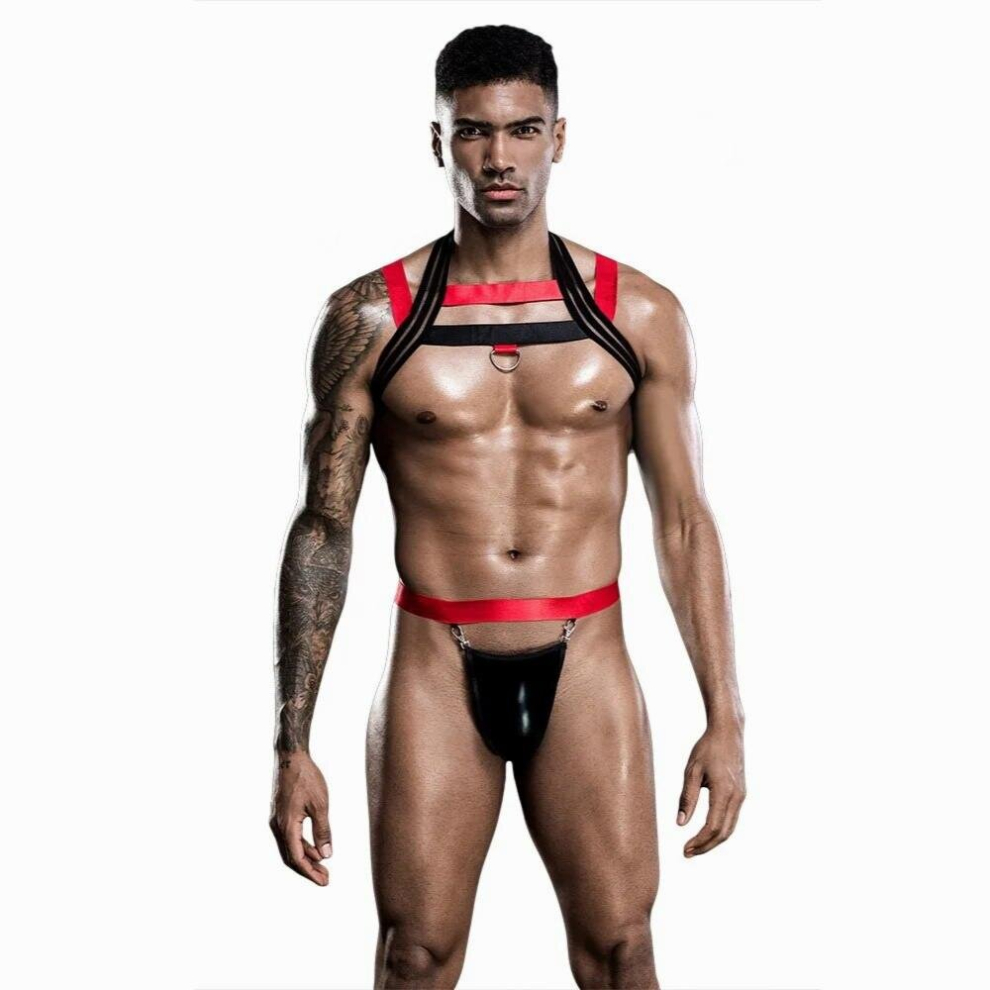 Black Sexy Mens Bodysuit Harness Men Lingerie Sexy Erotic Porn Catsuit Sex Nightwear Role Play Erotic Lingerie Porno Costumes