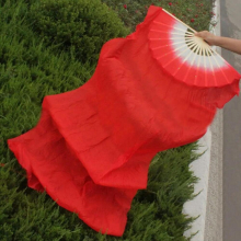 Newly 1.8m Hand Colorful Belly Dancing Bamboo Long Silk Fans Veils Dance Fan m99
