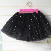 Childrens half length dance skirt Tutu Skirt five star Sequin performance skirt stage dress half length puffy skirt