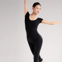Adult Women Ballet Modern Latin Dance Leotard Tee Shirts Top Elastic Dancing T Shirt
