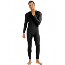 Male Mens One Piece Romper Jumsuit Mock Neck Long Sleeve Skin-Tight Solid Unitard Bodysuit Catsuit for Gymnastics Workout