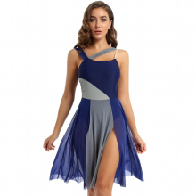 Gymnastics Leotard Women Ballet Dancewear Figure Skating Dress Sleeveless Block Contemporary Lyrical Performance Costumes