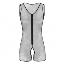 Mens Erotic See Through Sheer Fishnet Sexy Lingerie Bodysuit Men Sleeveless Crotchless Tank Leotard Bodysuit Jumpsuit Underwear