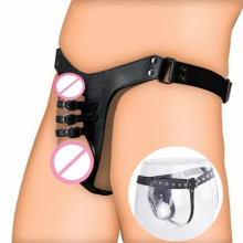 Leather Thong with Cock Penis Ring Sexy Mens Chastity Pants,Adjustable Chastity Device Belt Shorts Bondage Panty Sexy Lingerie