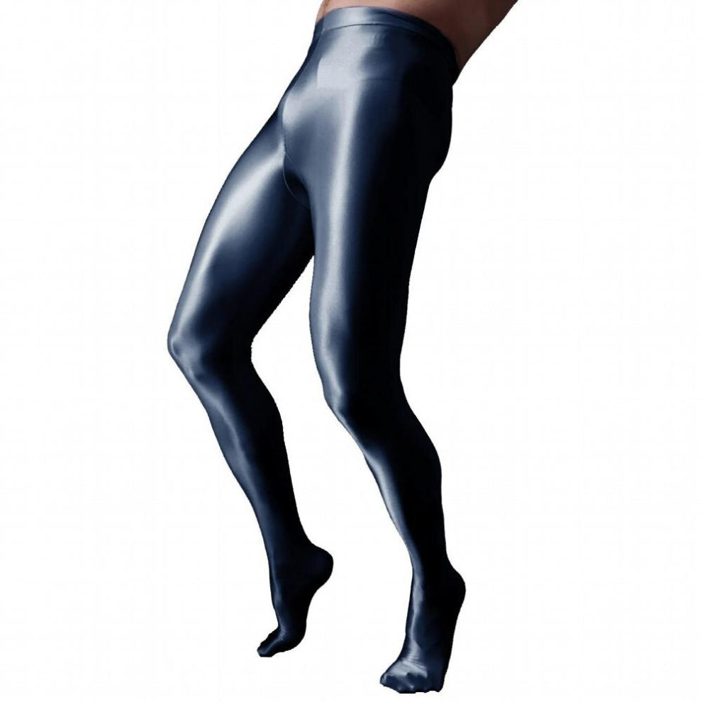 Men See-Through Leotard Pantyhose Bulge Pouch Tights Stocks Mid Waist Stretchy Erotic Stockings Solid Seamless Hosiery