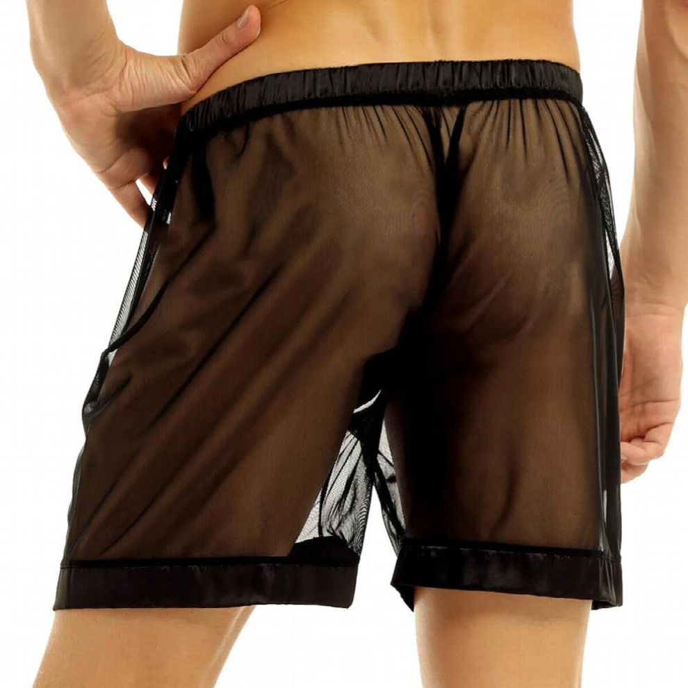 Multicoloured Mens Lingerie Sexy Panties Gay Wetlook Clubwear Sissy See-Through Mesh Loose Lounge Boxer Shorts Underwear Underpants