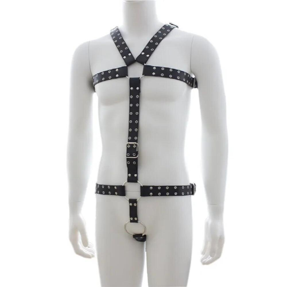 Black Jumpsuit Men Sexy Men Sexy Pvc Costumes Erotic Fetish Catsuit Rivet Faux Leather Bodysuit Play Clothes Gay Male Costume