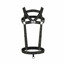 PU Leather Adjustable Sexy Bondage Men Full Body Chest Harness Restraint O-ring Rivet Collar Erotic Men BDSM Bondage Set