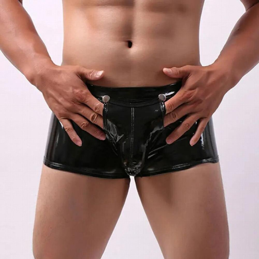 Sexy Panties Sissy Crotchless Panties Penis Pouch Homme Cock Ring Faux Leater Open Cortch Boxer Lingerie Gay Porn Exotic Apparel