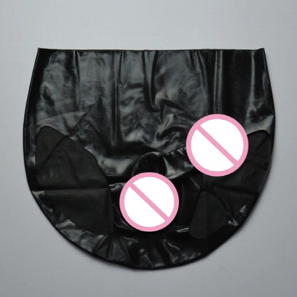 Fres !Men Latex Shorts Briefs underpants W sheath Latex underwear with Penis condom underwear Shorts Exotic Accessories
