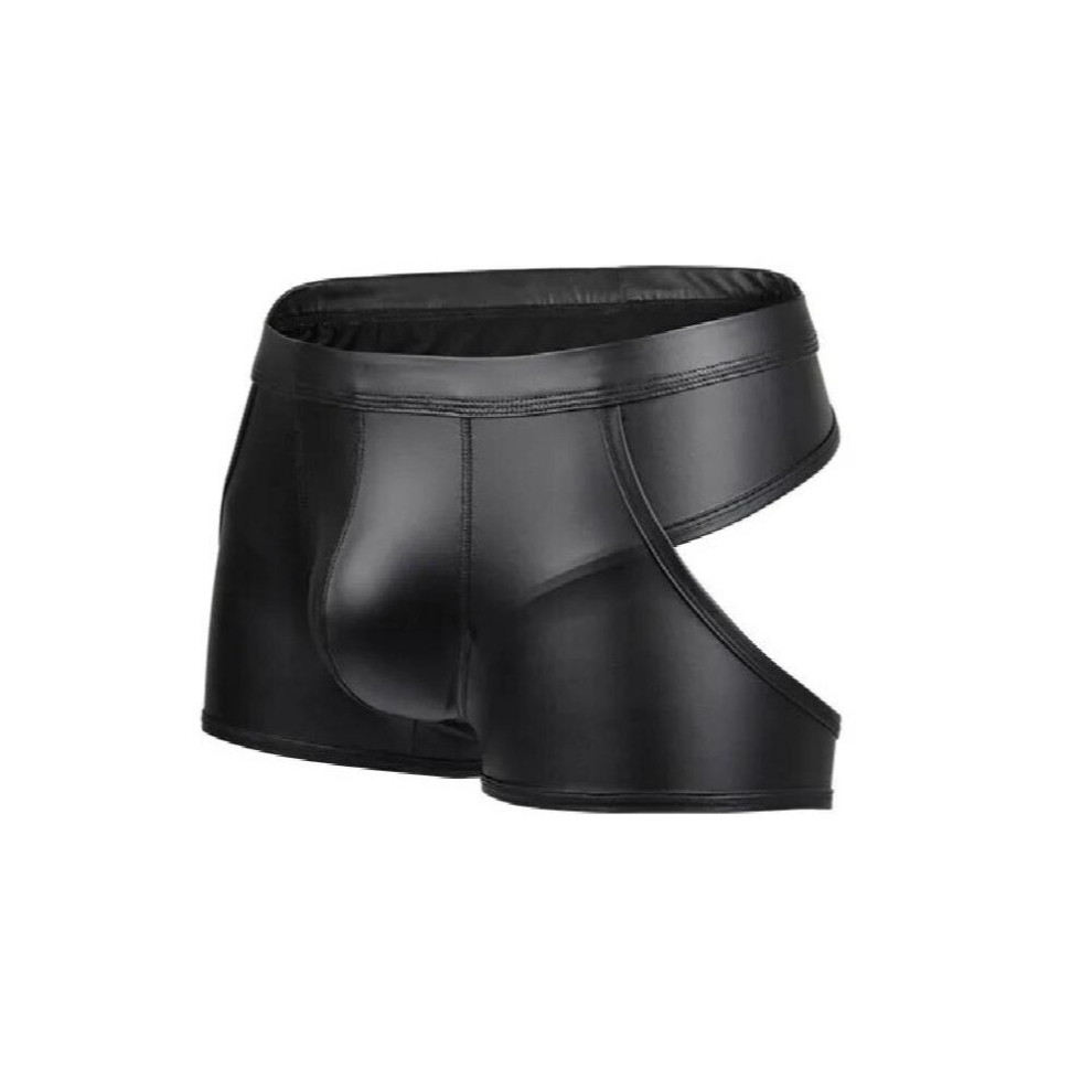 leather mens sexy leather underwear hollow stage nightclub boxer gay sexy panties backless tanga hombre