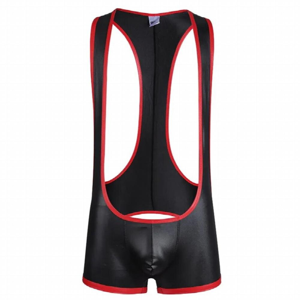 Multicoloured Mens Porn Erotic Bodysuit Sexy Lingerie Jumpsuit Bodysuits For Gay Nightclub Stage Teddies Sheer Patent Leather Pouch Underpant