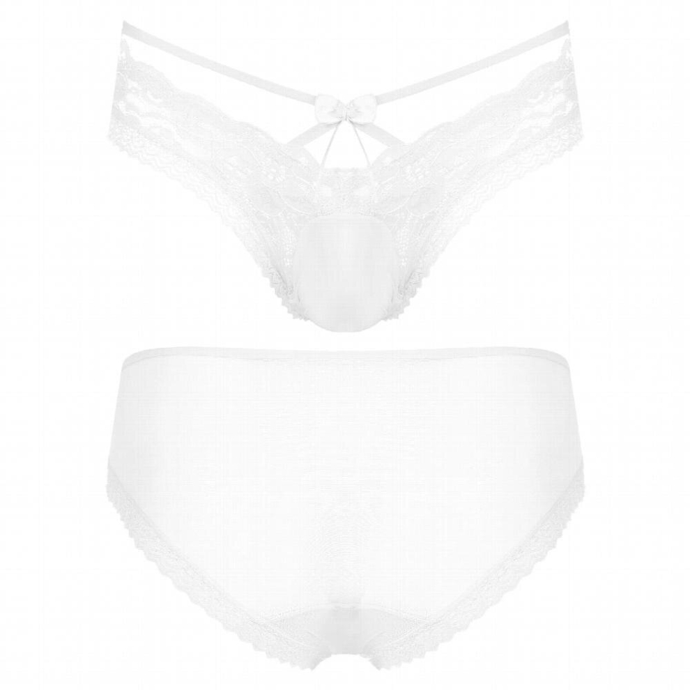 Men Erotic Lingerie Underwear See Through Lace Hollow Out Bulge Pouch Briefs Low Rise Sheer Panties Man Sissy Gay Strappy Thongs