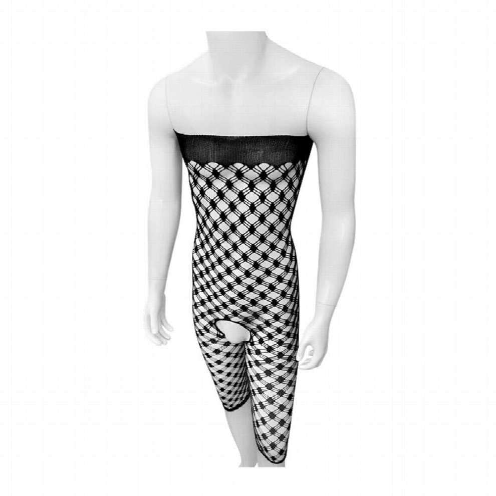 Sexy Bodystockings Sissy Mens Fishnet Open Crotch High Elastic Mesh Tights Lingerie Erotic Bodysuit Sleepwear Jumpsuit Teddies