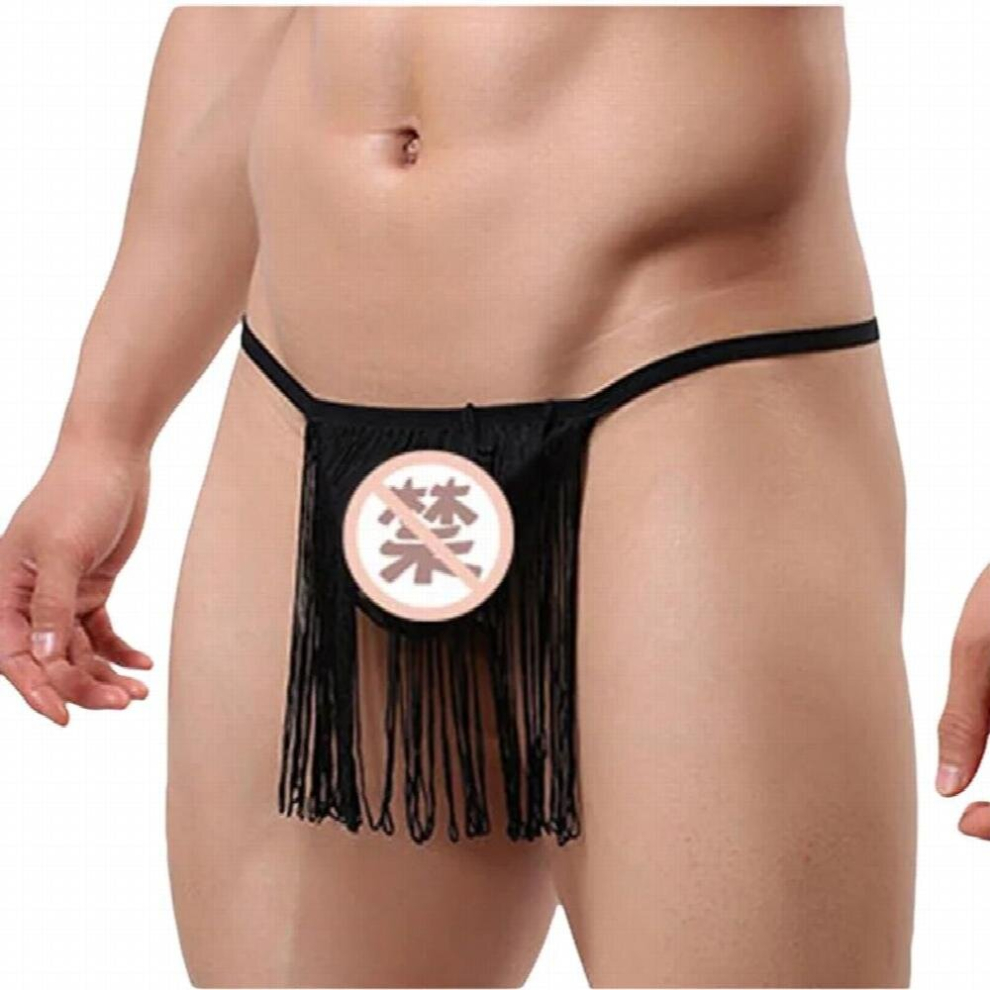 12PCS Mens Sexy Panties Tassel Thong Sissy Lingerie For Man Quick Dry Underpants See-through Mesh Underwear