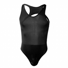 Mens Exotic Teddies Sissy Lingerie Gay Porn Leotard Wrestling Singlet Bodysuit Sheer Mesh Jock Strap Bulge Pouch Underwear