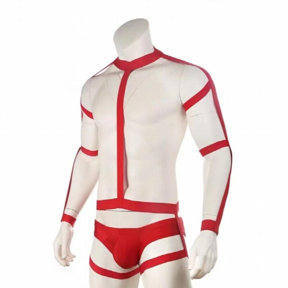 Men Sexy Suspender Jockstrap Thong Bodysuit Erotic Backless Costume Novelty Lingerie Shoulder Elastic Strap Underwear