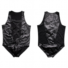 Mens Hollow Out Crisscross Strappy Bodysuit Patchwork Sleeveless Sports Leotard Wrestling Singlet Jumpsuit Bodysuit