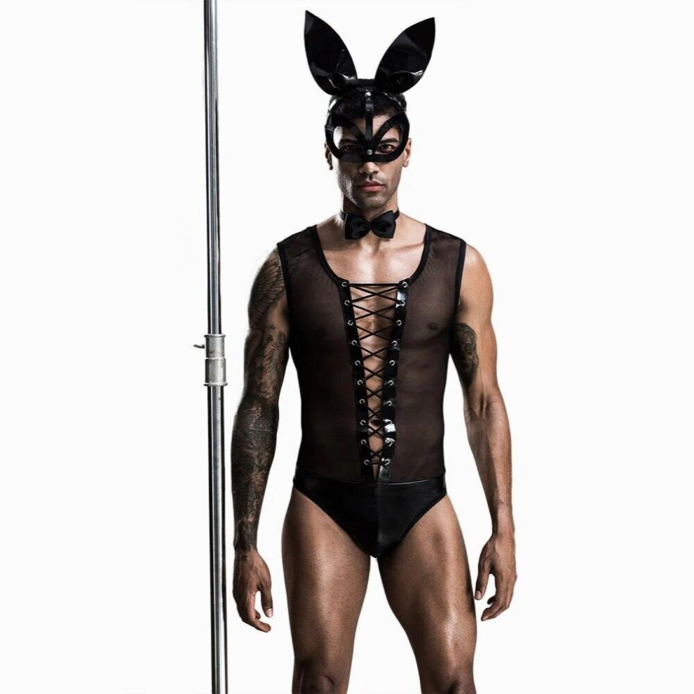 Sissy Lingerie For Men Bodysuit Crossdress Fetish Babydoll Mesh Thongs Gay Sexy See Through Sex Male Exotic Pole Dance Clothing