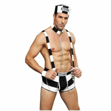 Men Erotic Lingerie Prisoner Cosplays Lingerie Men Sexy Uniform Nightclub Bar Performance Adult Performance Clothes Sex Costume