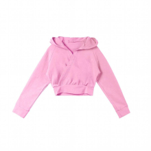 Kid Girls Long Sleeve Latin Dance Top Shrug Cover Up Crisscross Front Hoodie Cardigan Wraps Ballet Dancewear Coat Jacket