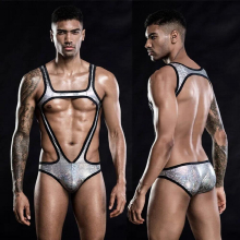 Sexy Mens Bodysuit Lingerie Hollow Out Underwear Erotic Catsuit Bodysuit Lingerie Porno Costumes Sexy Clubwear Outfits