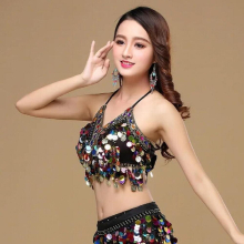 Sequin Halter Bra Top Belly Dance Boho Top Clubbing Tribal Bra BH Top Bellydance Sequins Beaded Bra