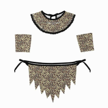 Mens Leopard Printed Lingerie Set Club Erotic Savage Caveman Cosplay Costume Collar Loincloth+Wristband Sissy Roleplay Nightwear