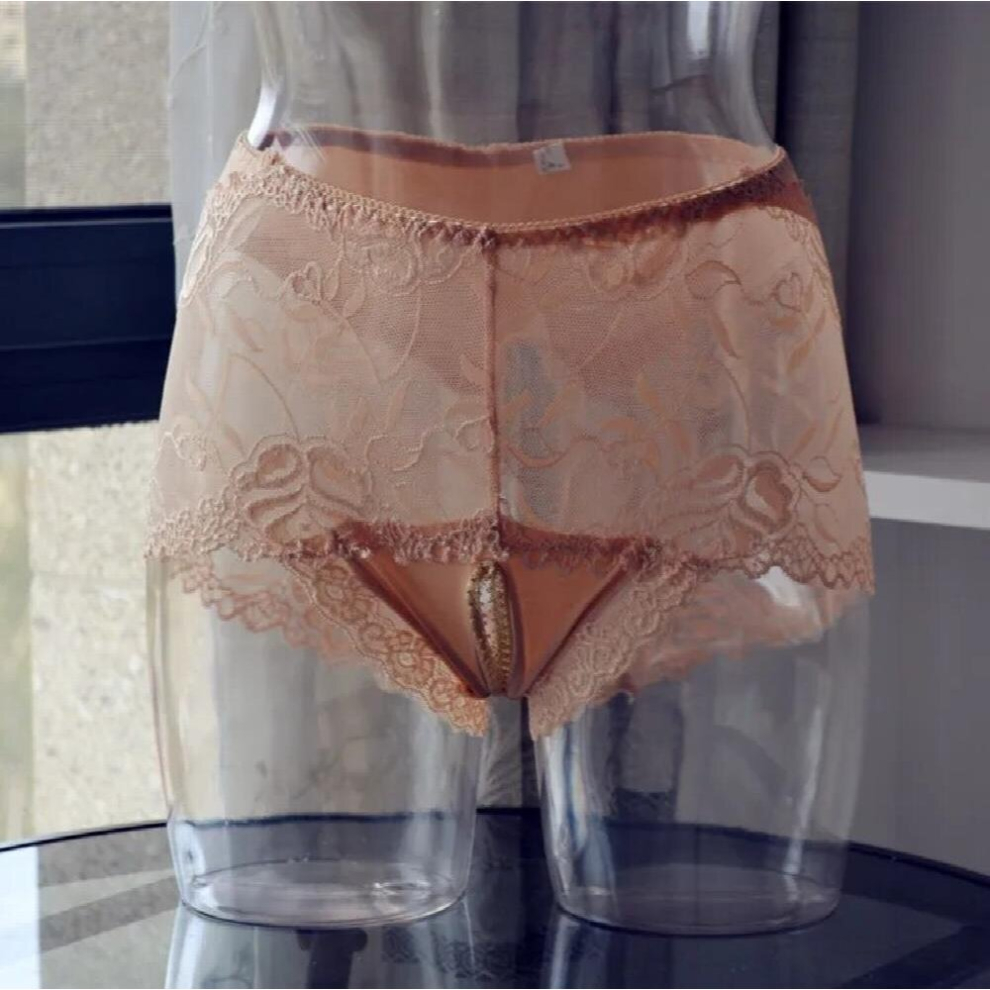 Mens panties sexy Open crotch lace gay cuecas tanga Stretch underwear Gay briefs thong Sissy exotic crotchless panties