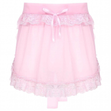 Mens Lace Trim Chiffon Lace-up Apron Fancy Dress Ball Sissy Maid Cosplay Costume Accessories Exotic Costumes Sexy Lingerie