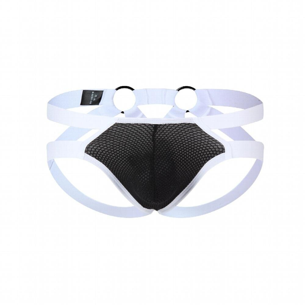 Mens Sexy Thong Bulge Penis Pouch Briefs See Through Mesh Front Jockstrap Bottomless Underwear Fetish Costume