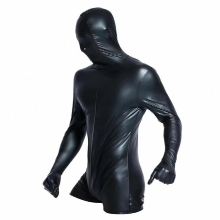 Sexy Men PU Leather Synthetic Faux Rubber Suit Short Pants Jumpsuits with Mask Fetish Adult Bodysuit Sex Role Play Costume