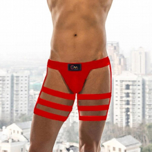 Men Sexy Strap Underwear Briefs Bondage Lingerie Stockings Set Long Socks Elastic Harness Erotic Costume Leg