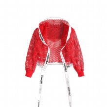 Kids Hip Hop Clothing Red Net Hoodie Jacket Crop Top Tank Vest Loose Split Pants Girl Jazz Dance Costume Clothes Stage Wear