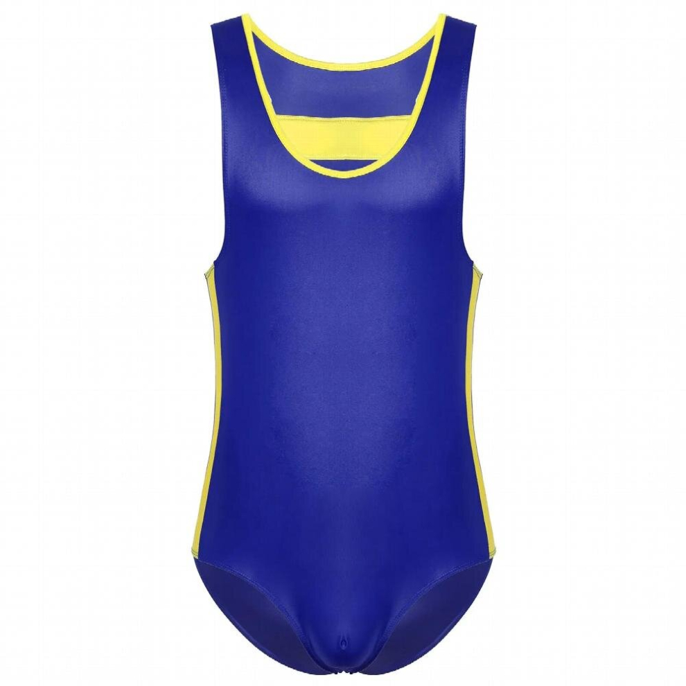 Multicoloured Mens Lingerie Teddies Bodysuit Sleeveless Bodysuit Stretchy Leather Patchwork Jockstraps Bulge Pouch Catsuit Bodystocking