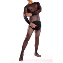 Men Bodysuit Sexy Mesh Thin Velvet High Elastic Bar club Dance Party Bodystockings Male Shape wear Body Stocking Retro 220508