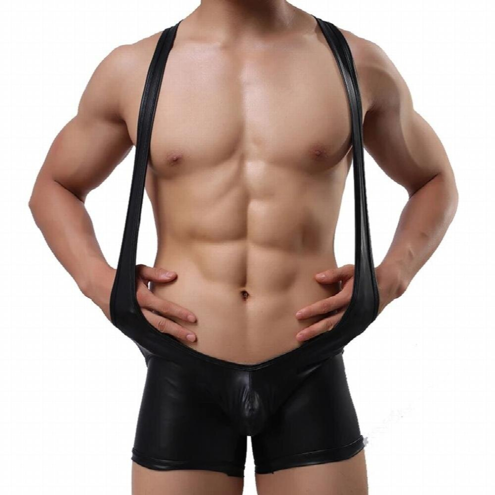 Multicoloured Sexy Men Men Underwear Bodysuits Gay Leather Bikini Jumpsuit Sexy Men Undershirt Panties