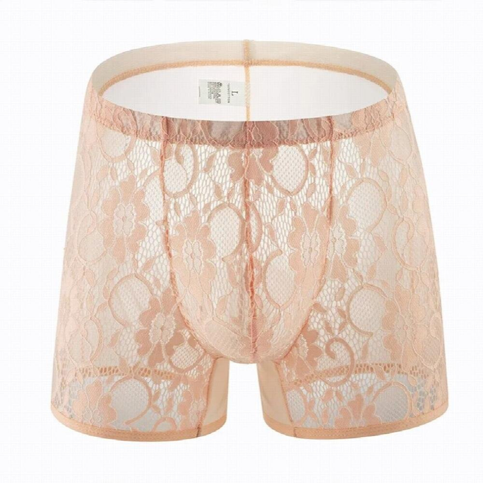 Multicoloured Sexy Mens Underwear Lace Boxers Mens See Through Erotic Lingerie Mesh Underpants Bulge Pouch Sissy Panties Hombre Boxers Shorts