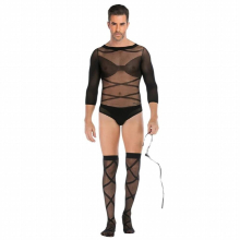 Mens Siamese Stockings Mens Transparent thin High elastic Socks Mens Tops Stockings Long Sleeve body stockings bodystocking men