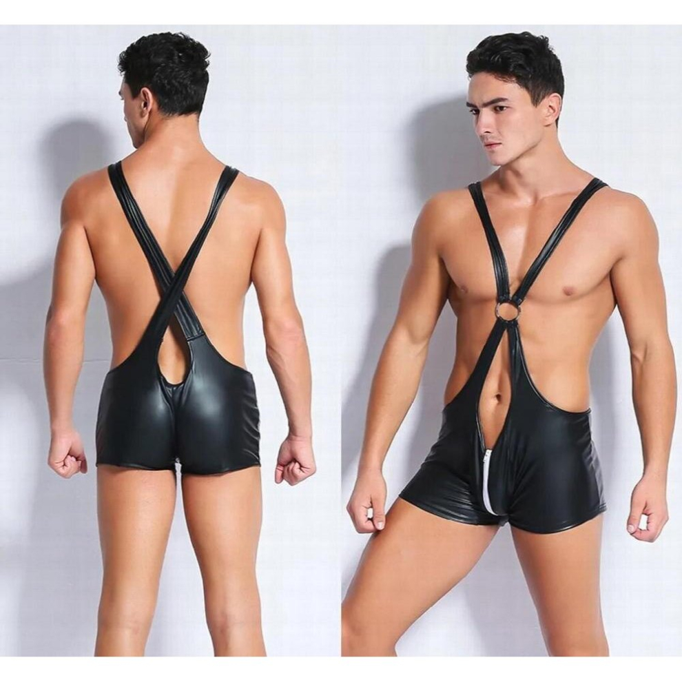 Multicoloured Mens Conjoined Pants Sexy Lingerie Gay Erotic Conjoined Pants Patent Leather Tight Bandage Conjoined Clothes