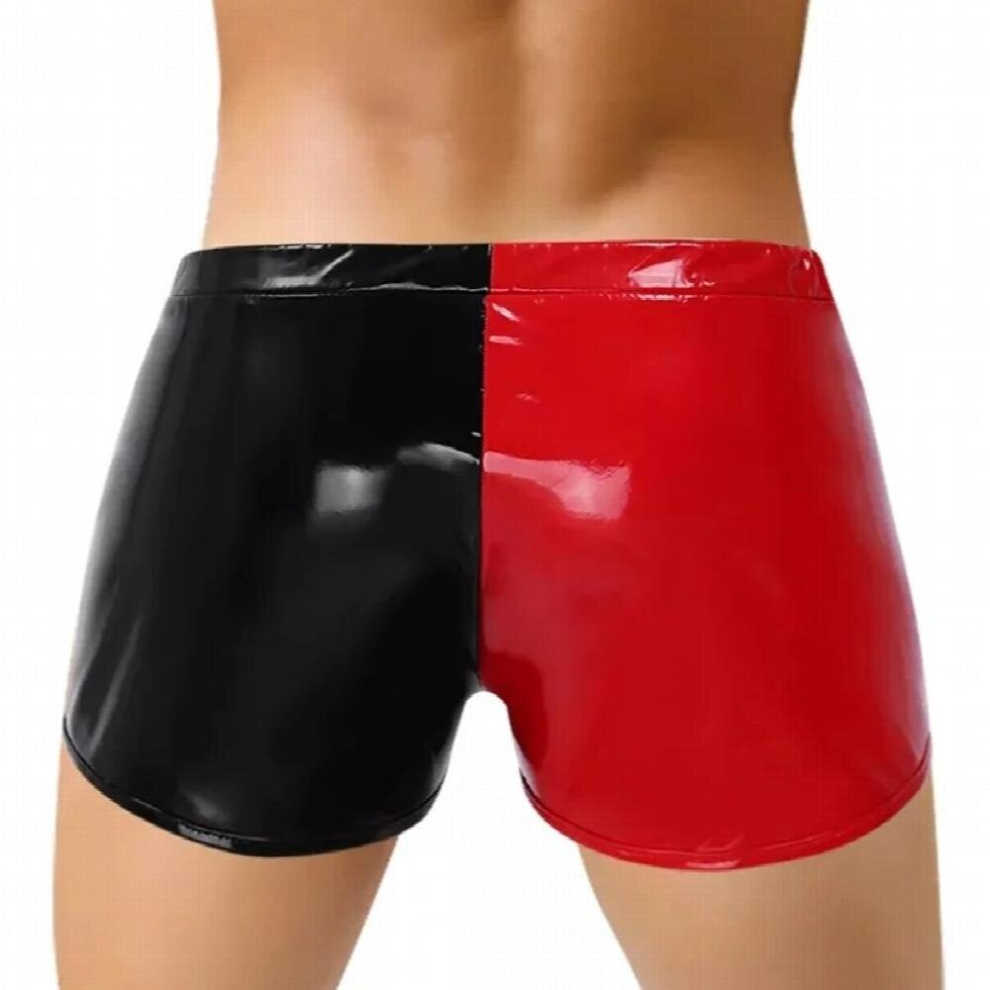 Sexy Open Crotch Soft Leather Boxer Erotic Below For Sex Mens Bodycon Sexy Bottom Crotchless Patent Leather Fetish Pants