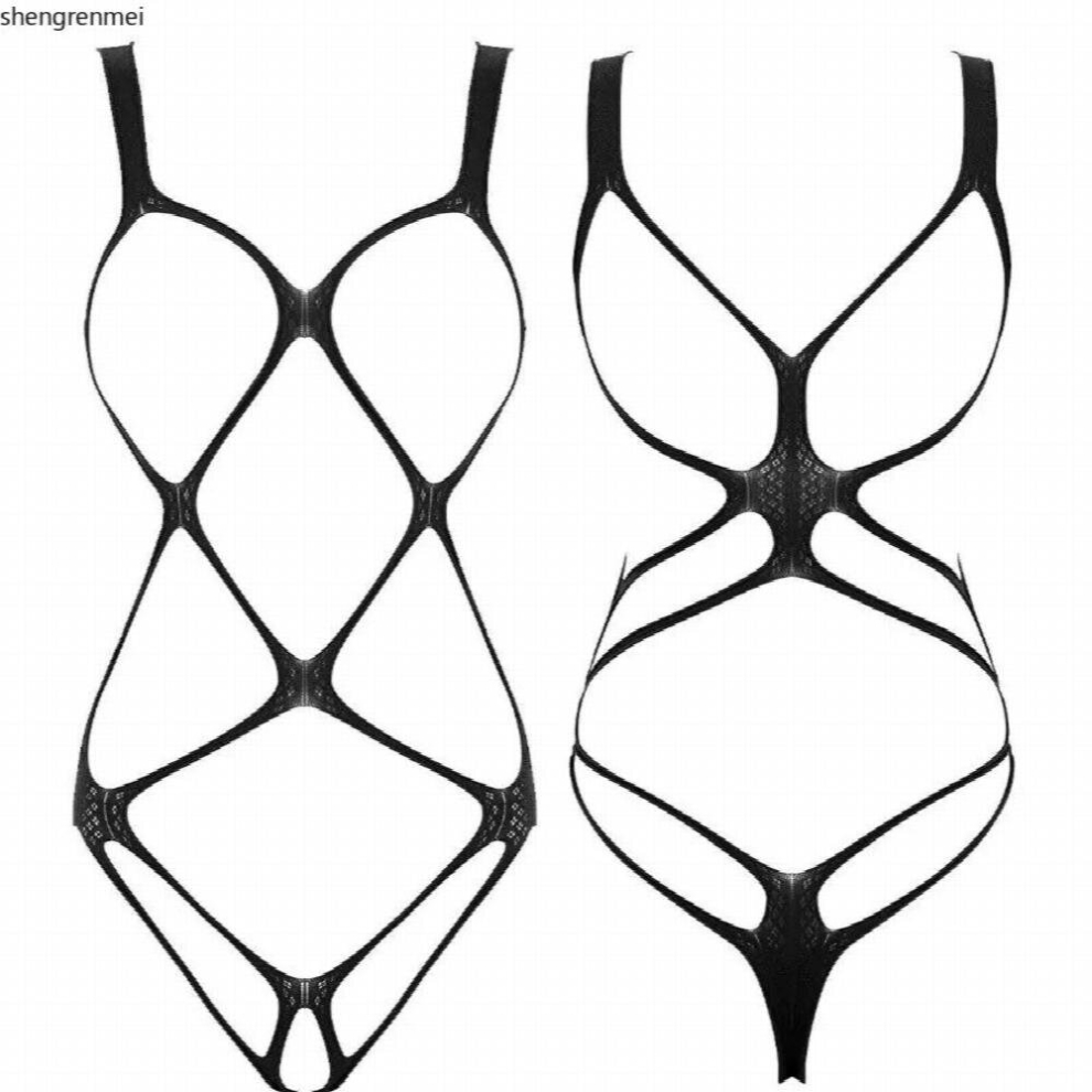 Black Mens Bodysuit Sexy Lingerie Male Underwear Mesh Large Mesh Sleepwear Sex Uniform Sissy Gay Temptation Nighties