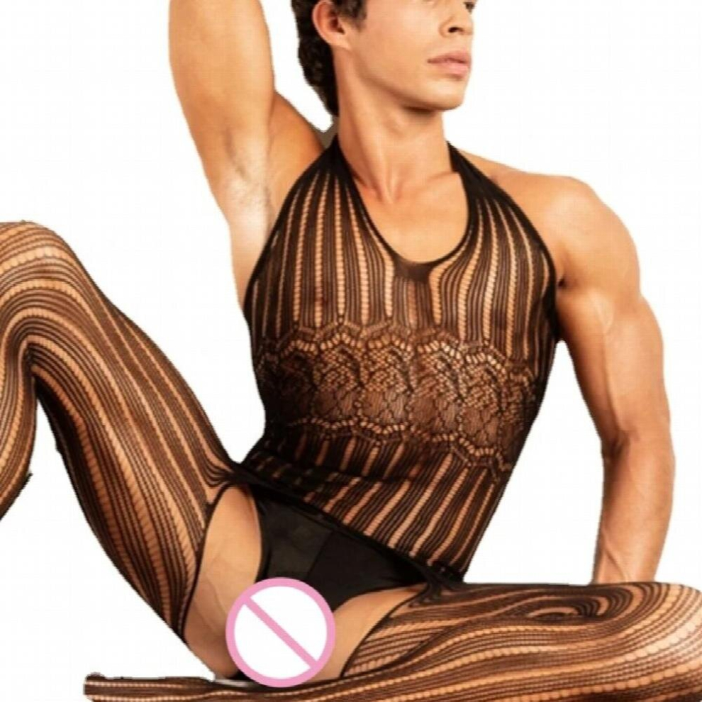 Multicoloured Mens Underwear Body Stockings Man Fishnet Bodysuits Crotchless Lingerie Sissy Jumpsuit Male Erotic Porno Nightwear