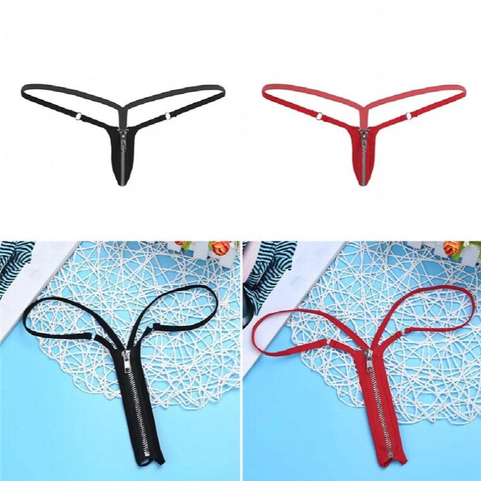 Women T-Back Panties Front Zipper Open Crotch Female Erotic Thongs Sexy ...